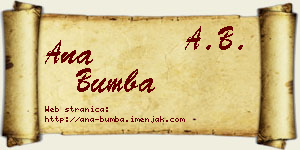 Ana Bumba vizit kartica